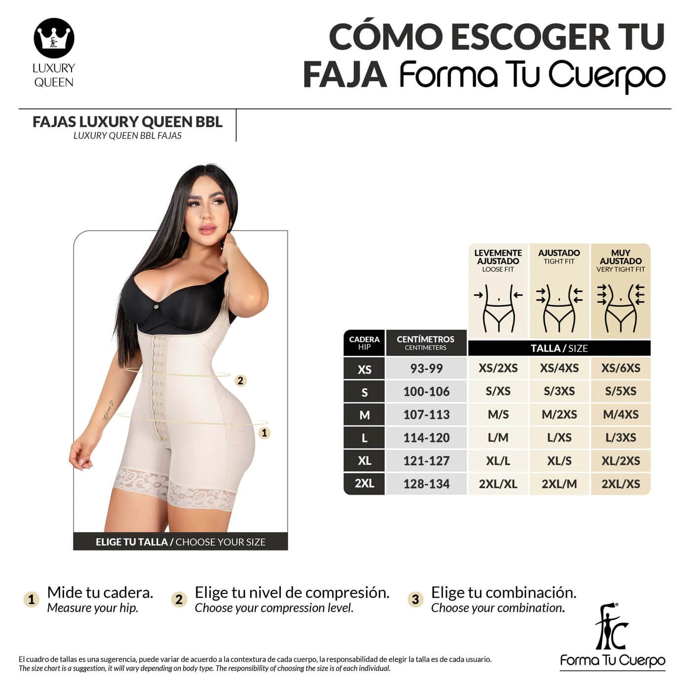 Luxury Queen wide hip girdle: Ideal for BBL (Ref. LUXBBL-013 / LUXBBL-213)
