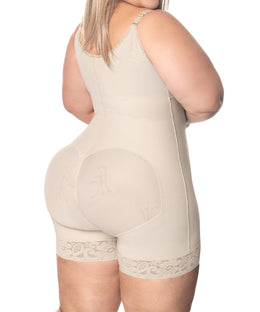 Faja moldeadora control abdomen - media pierna con tiras y cremallera lateral (Ref. O-010 / O-016)