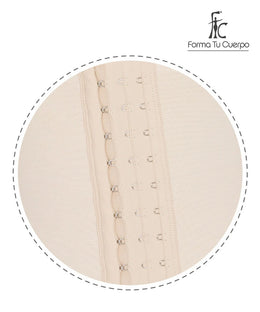 Faja control de abdomen reloj de arena, media pierna con manga larga, cremallera perineal y broche central ( O-015/O-215 )