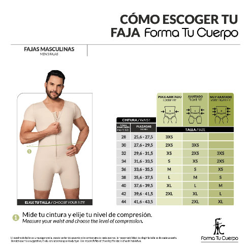 Faja completa para hombre: Faja moldeadora ( Ref. H-001 )