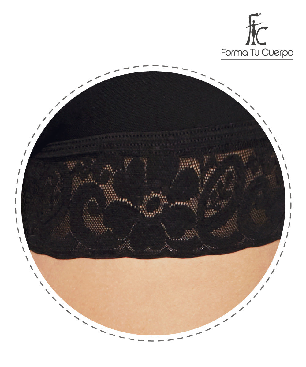 Faja moldeadora control abdomen - media pierna con tiras y cremallera lateral (Ref. O-010 / O-016)